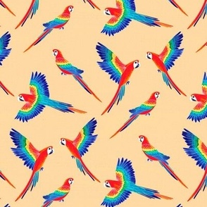 Free Flight - Red Macaw Parrots - Cream - Medium Scale