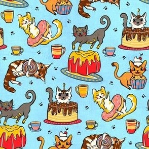 Cats & Confectionary - Sky Blue - Small Scale