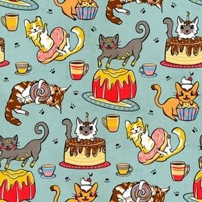 Cats & Confectionary - Dusty Blue - Small Scale