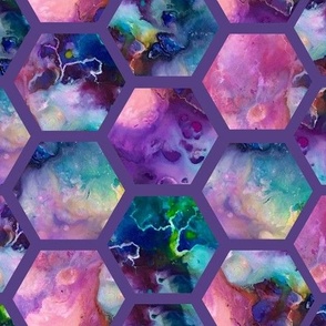 galaxy hexagon purple bg