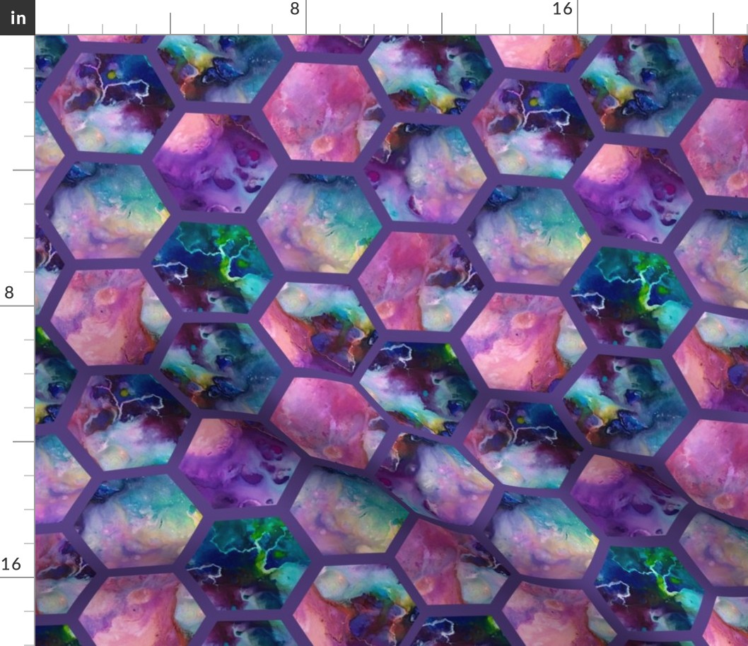 galaxy hexagon purple bg