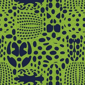 Normal scale // Bug shield // green background oxford blue beetle spots