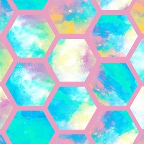 sky hexagon pink 
