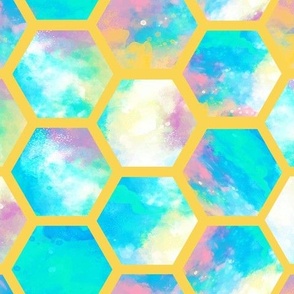 sky hexagon yellow
