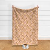 Art deco Outer Space Small scale Non directional Warm pink and strong gold