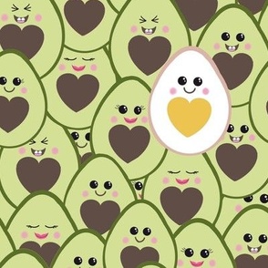 Egg crashing Kawaii avocado party