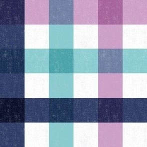 Purple Bubblegum Gingham Textured Large Scale