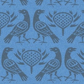 12th century birds, azure