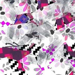 Broken series_flowers and geometric patterns