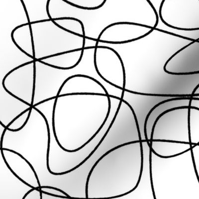 Squiggly Lines Black White