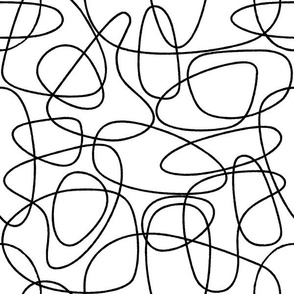 Squiggly Lines Black White