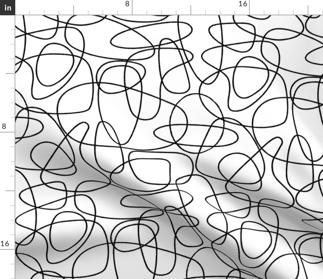 Squiggly Lines Black White