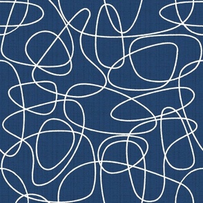 Squiggly Lines Classic Blue 