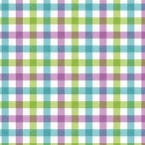 Citrus Bubblegum Gingham Textured Small Scale