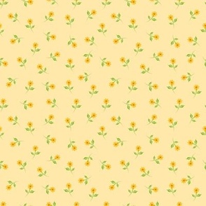 Small Yellow Floral on Cream