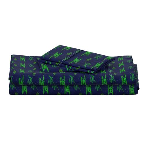 batik float planes green on navy