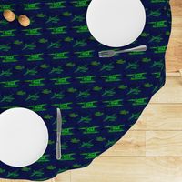 batik float planes green on navy