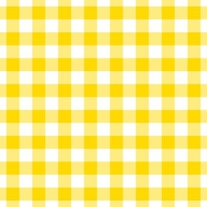 Gingham Pattern - School Bus Yellow and White