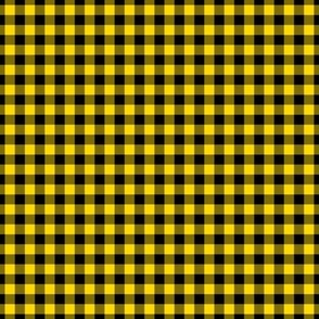 Small Gingham Pattern - School Bus Yellow and Black