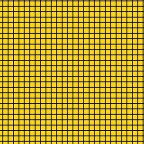 Small Grid Pattern - School Bus Yellow and Black