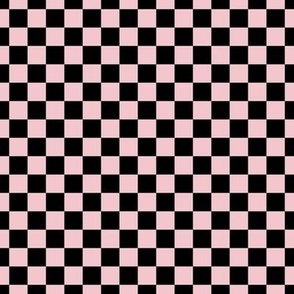 Checker Pattern - Rose Quartz and Black