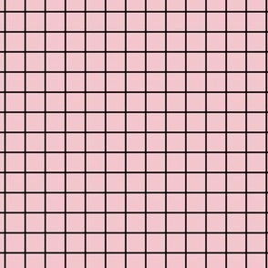 Grid Pattern - Rose Quartz and Black