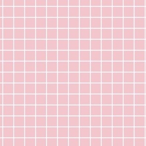 Grid Pattern - Rose Quartz and White