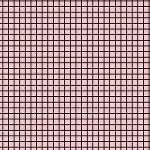 Small Grid Pattern - Rose Quartz and Black