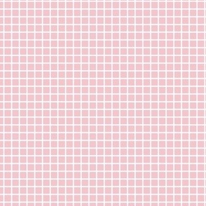 Small Grid Pattern - Rose Quartz and White