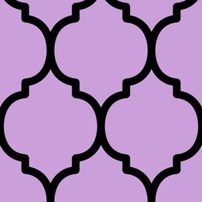 Extra Large Moroccan Tile Pattern - Wisteria and Black