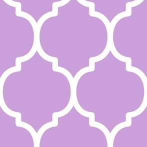 Extra Large Moroccan Tile Pattern - Wisteria and White