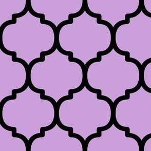 Large Moroccan Tile Pattern - Wisteria and Black