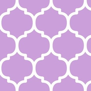 Large Moroccan Tile Pattern - Wisteria and White
