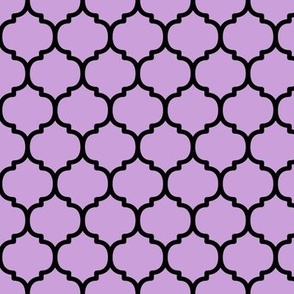 Moroccan Tile Pattern - Wisteria and Black