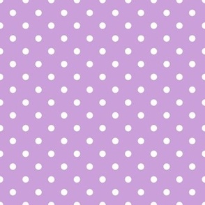 Small Polka Dot Pattern - Wisteria and White