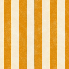 Cabana Stripe - large 2" stripes - marigold and cream 