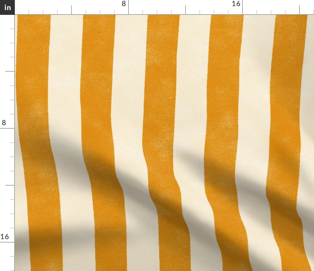 Cabana Stripe - large 2" stripes - marigold and cream 