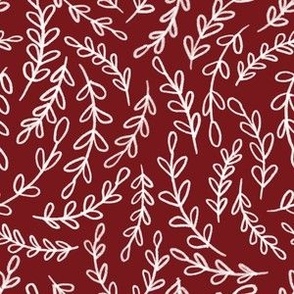 Red Scribble Leaves