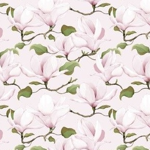 Watercolour Magnolias Pink