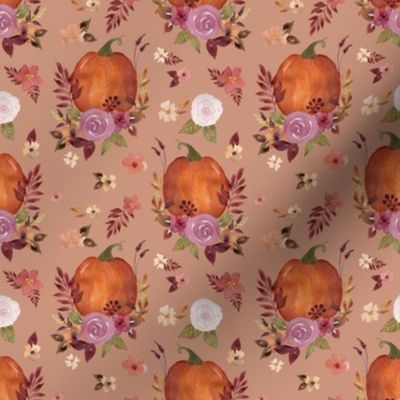 Pumpkin Floral Beige Small