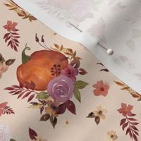 Pumpkin Floral Cream Small