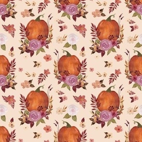 Pumpkin Floral Cream Small