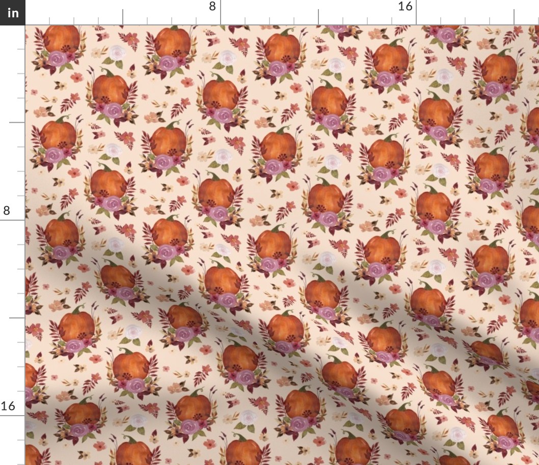 Pumpkin Floral Cream Small