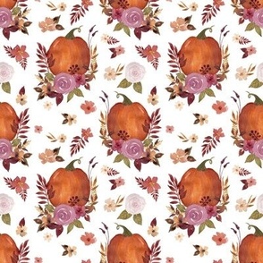 Pumpkin Floral White Small