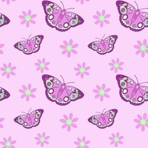 Butterflies & blossoms pink