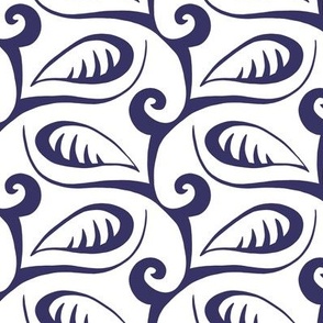 Geo vines, navy/white