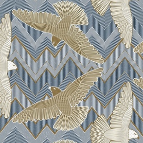 Peregrine Falcons - golden & silver grey (jumbo) 