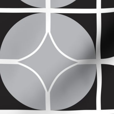 Othello - Midcentury Modern Geometric Black & Grey Jumbo Scale