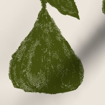 green painterly pears