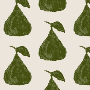 green painterly pears